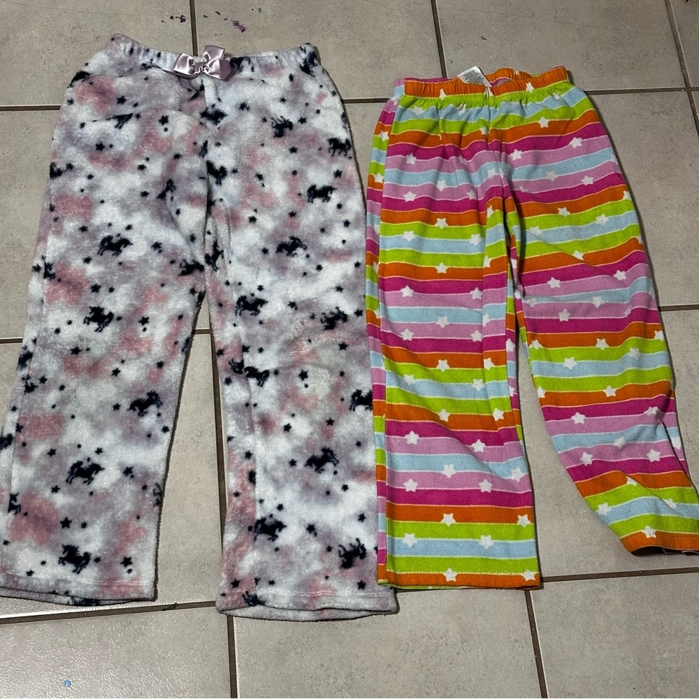Winter Girl Fleece Colorful Kids Comfy Pajamas‎ size M(7/8)